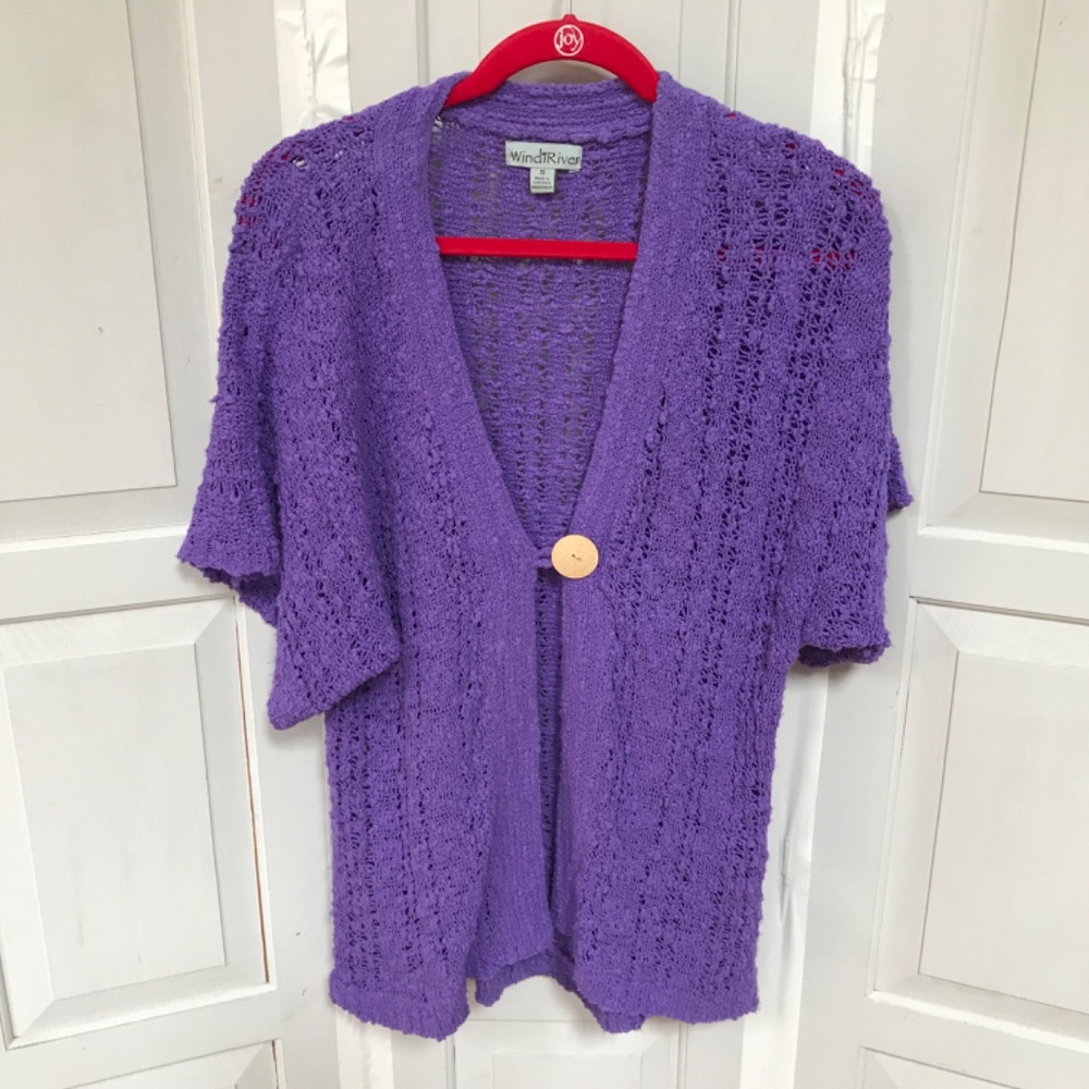 WindiRiver Purple Women's Soft Cardigan Sweater - Picture 2 of 16